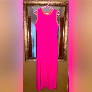 Hot Pink Long Cotton Dress